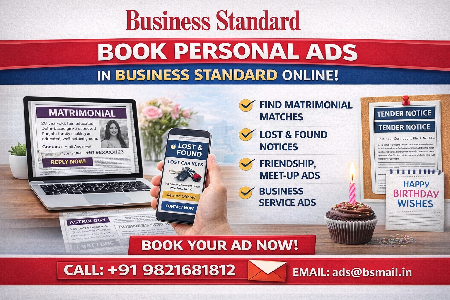 Book Personal Ads in Business Standard Newspaper Online
